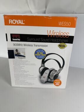 Royal WES 50 900MHz Wireless Headphones System w/ Charging Dock & Cord NEW